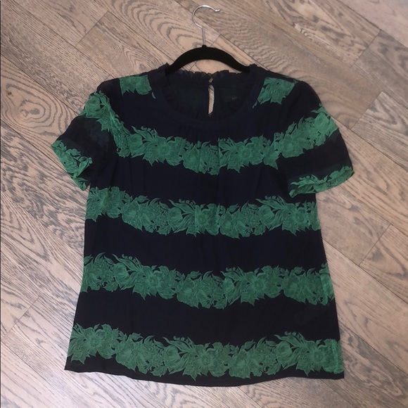 Jcrew like new navy silk top - Picture 1 of 5
